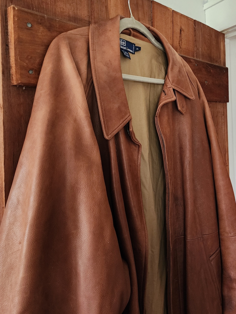 Polo by Ralph Lauren Cognac Leather Trench Coat